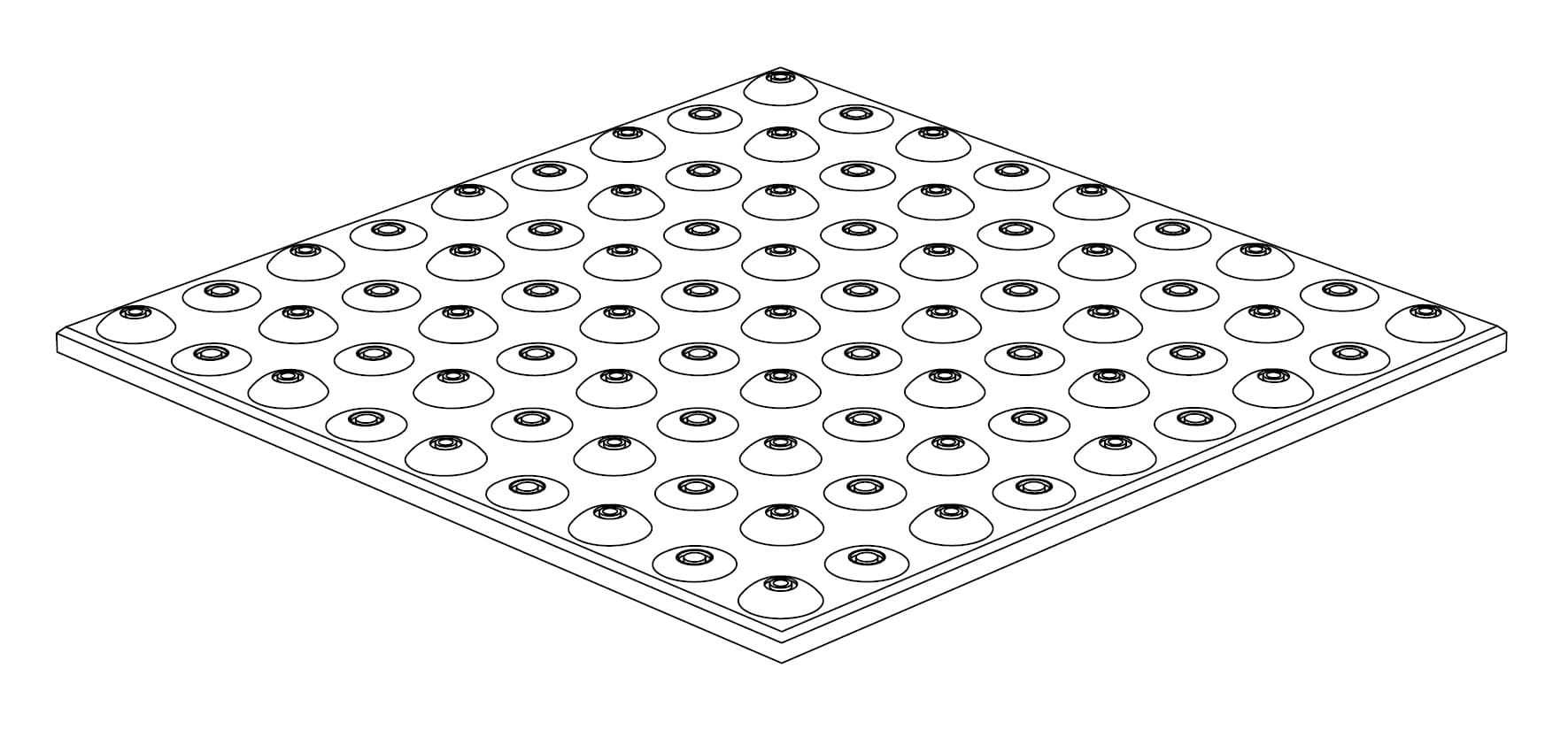 En skiva med många utskjutande bubblor