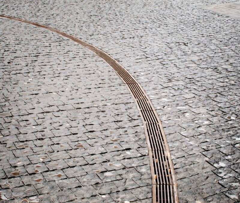 Mønstret på en brostensbelagt overflade